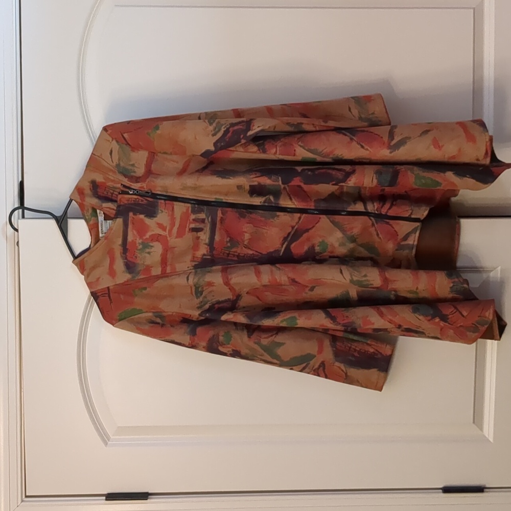 Feratelli Zipper Front Long Sleeves Asymmetrical Lagenlook Swing Jacket
